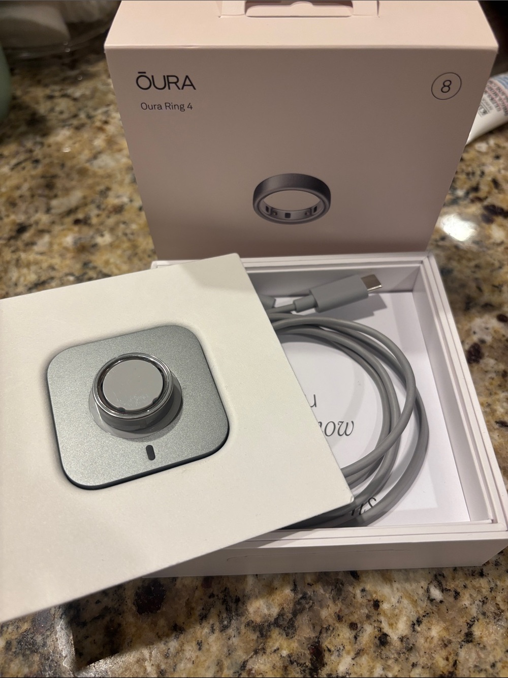 Oura Ring 4 - Brushed Silver Sz 8
